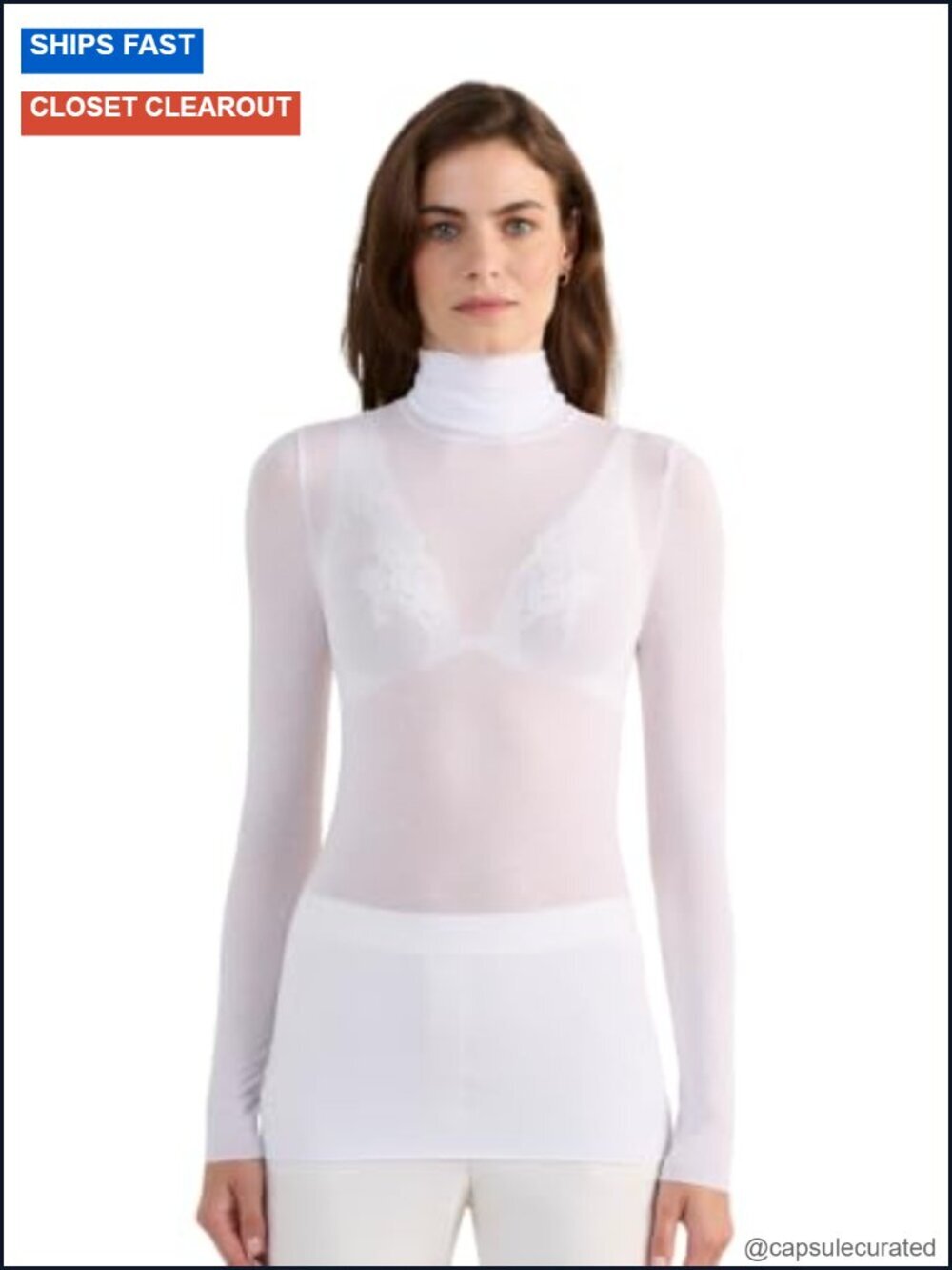 Modal Cashmere Ultralight Long Sleeve High-Neck Top